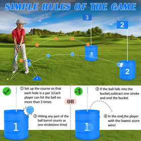deAO Golf Yard Game flags six sticks mark clear target holes.