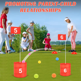 deAO Golf Yard Game six-hole bucket for all ages