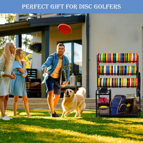 DECORDEEP disc golf storage rack organizes discs and accessories efficiently