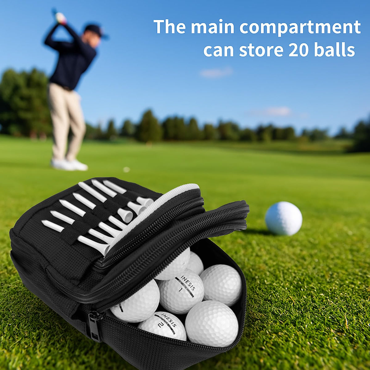 DEEALL compact tee bag pouch perfect for carrying tees and small essentials.