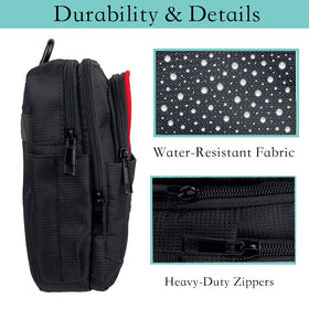 DEEALL Close-up of durable nylon golf pouch showing rugged texture