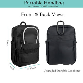 DEEALL golf accessory bag with carabiner ideal for belt, cart, or backpack on the go.