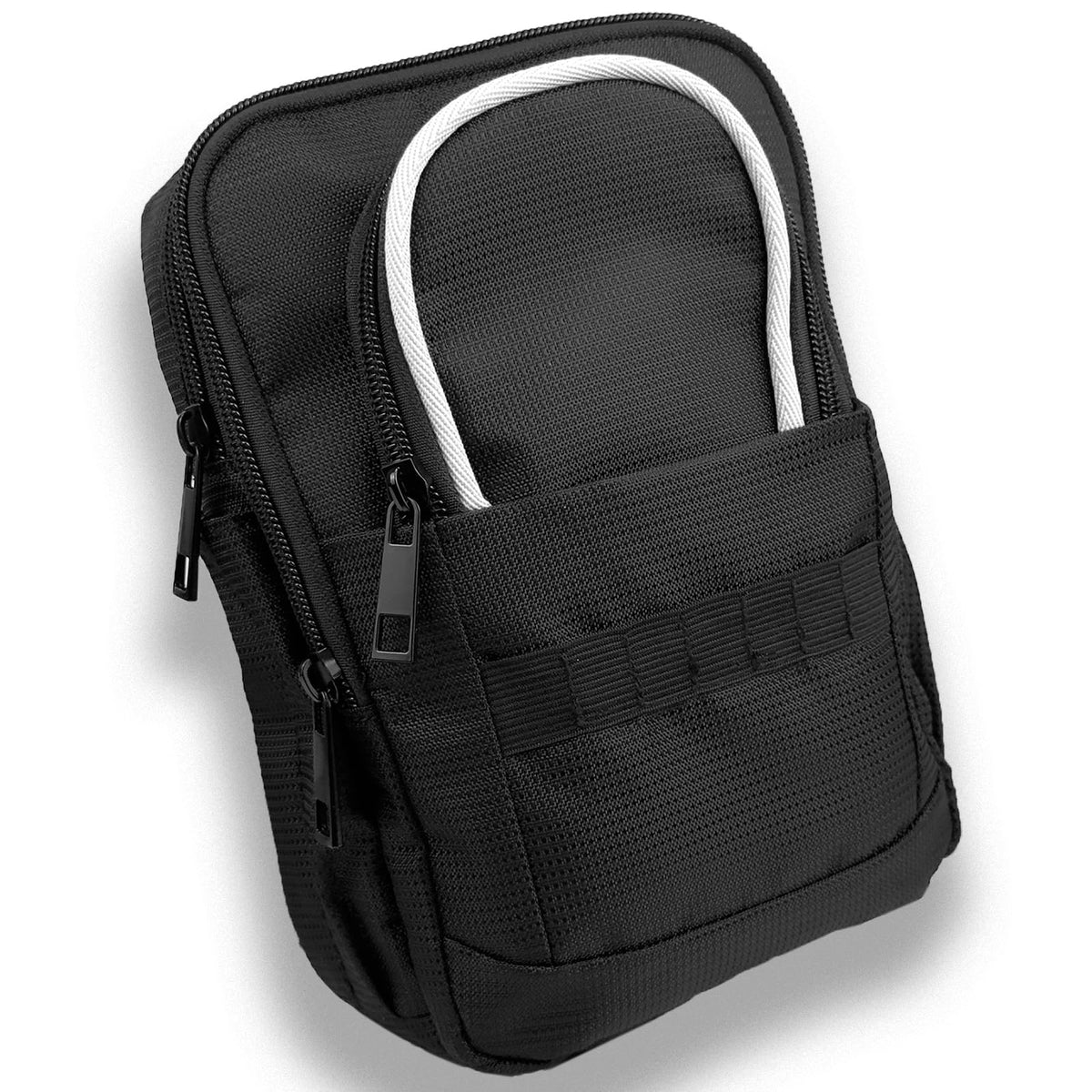 DEEALL tactical golf valuables pouch with clip for easy belt attachment and quick access.
