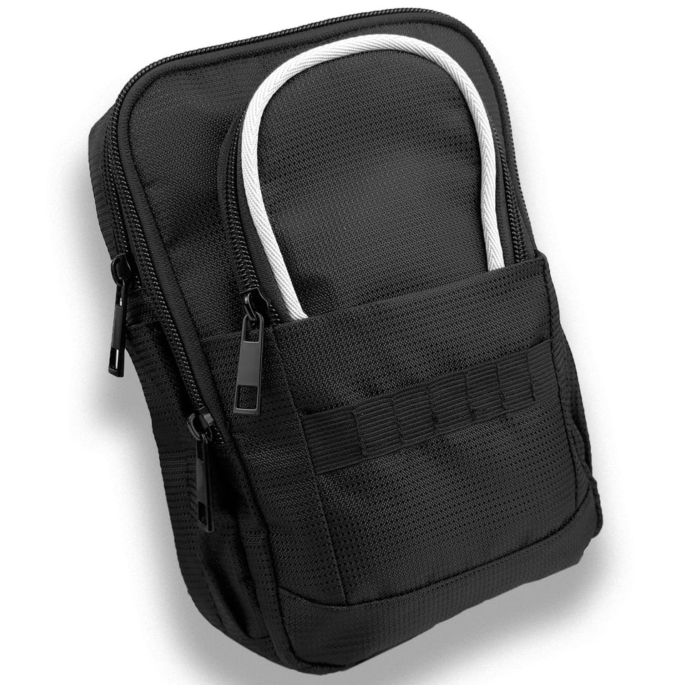 DEEALL tactical golf valuables pouch with clip for easy belt attachment and quick access.