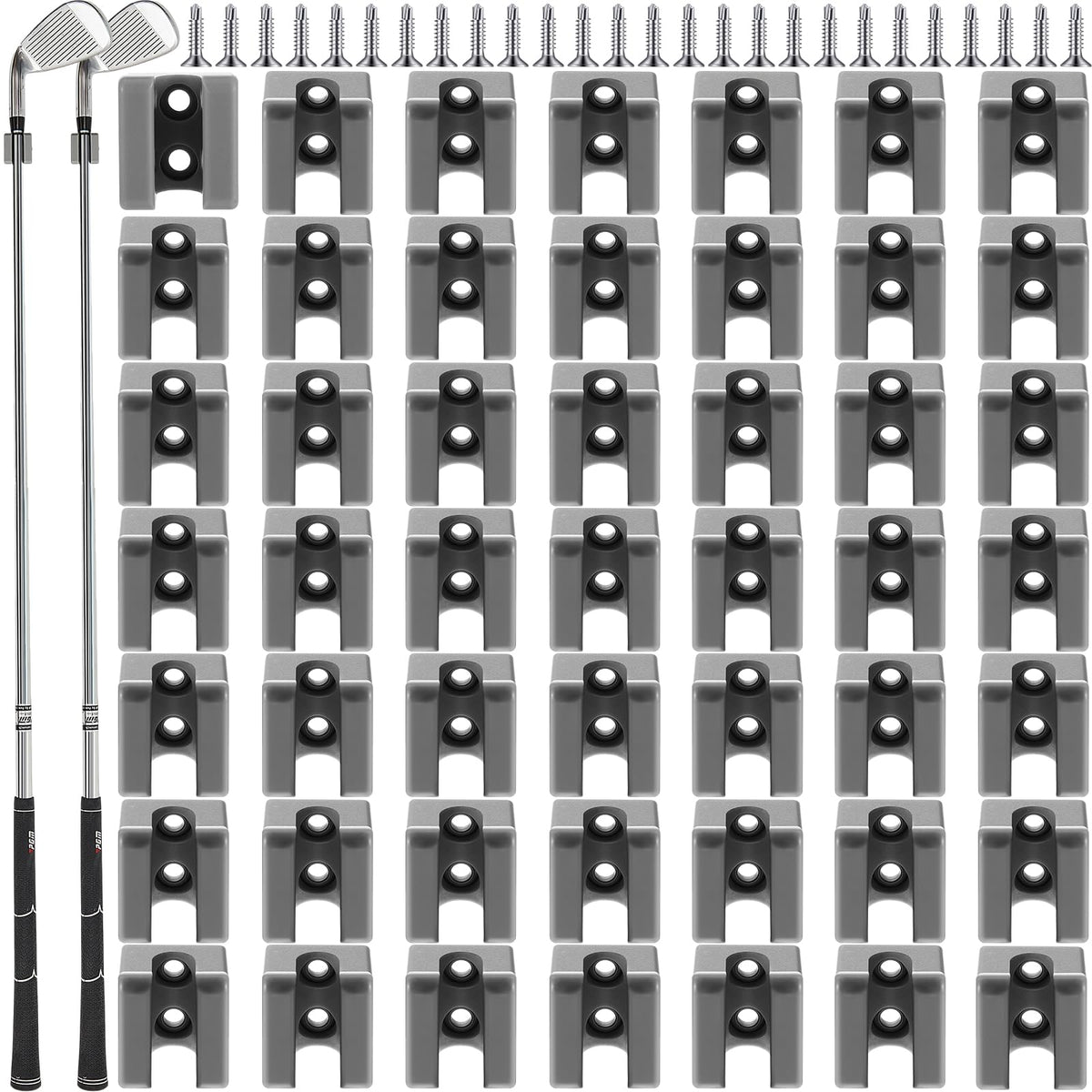 Deekin golf club hanger wall mount display keeps clubs organized and accessible.