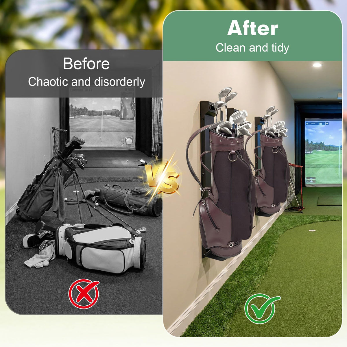 Deerift golf bag rack retractable system provides smooth height adjustability.