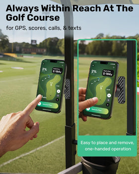 DEGUM holder with 360 degree rotation for flexible viewing on the course.