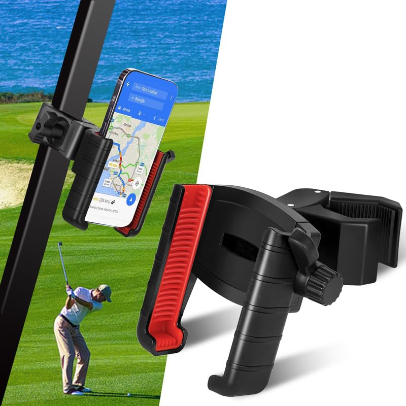 DEGUM upgraded mount clip secures phones during golf cart rides.