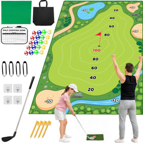 Dekvoraq golf chipping game mat 60x40 inch for indoor practice.