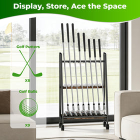 DEMEGA 8-club holder keeps irons and putters organized and accessible