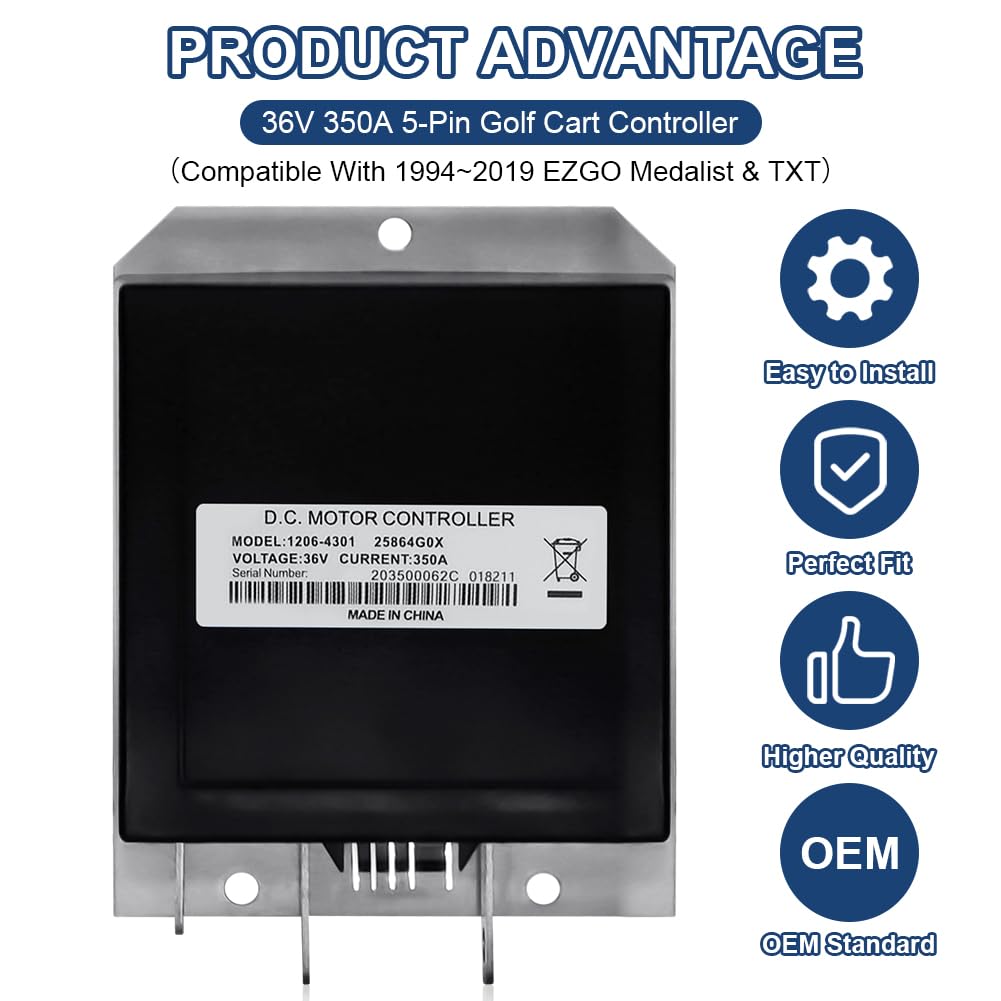 DEROACE Medalist TXT models label confirms compatible Curtis controller pairing.