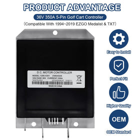 DEROACE Medalist TXT models label confirms compatible Curtis controller pairing.