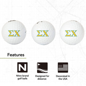 USA-printed logo detail on licensed Desert Cactus golf balls