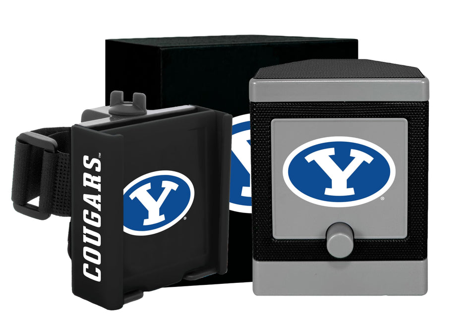 DESERT FOX GOLF cart phone caddy on Baylor cart for easy access during rounds.