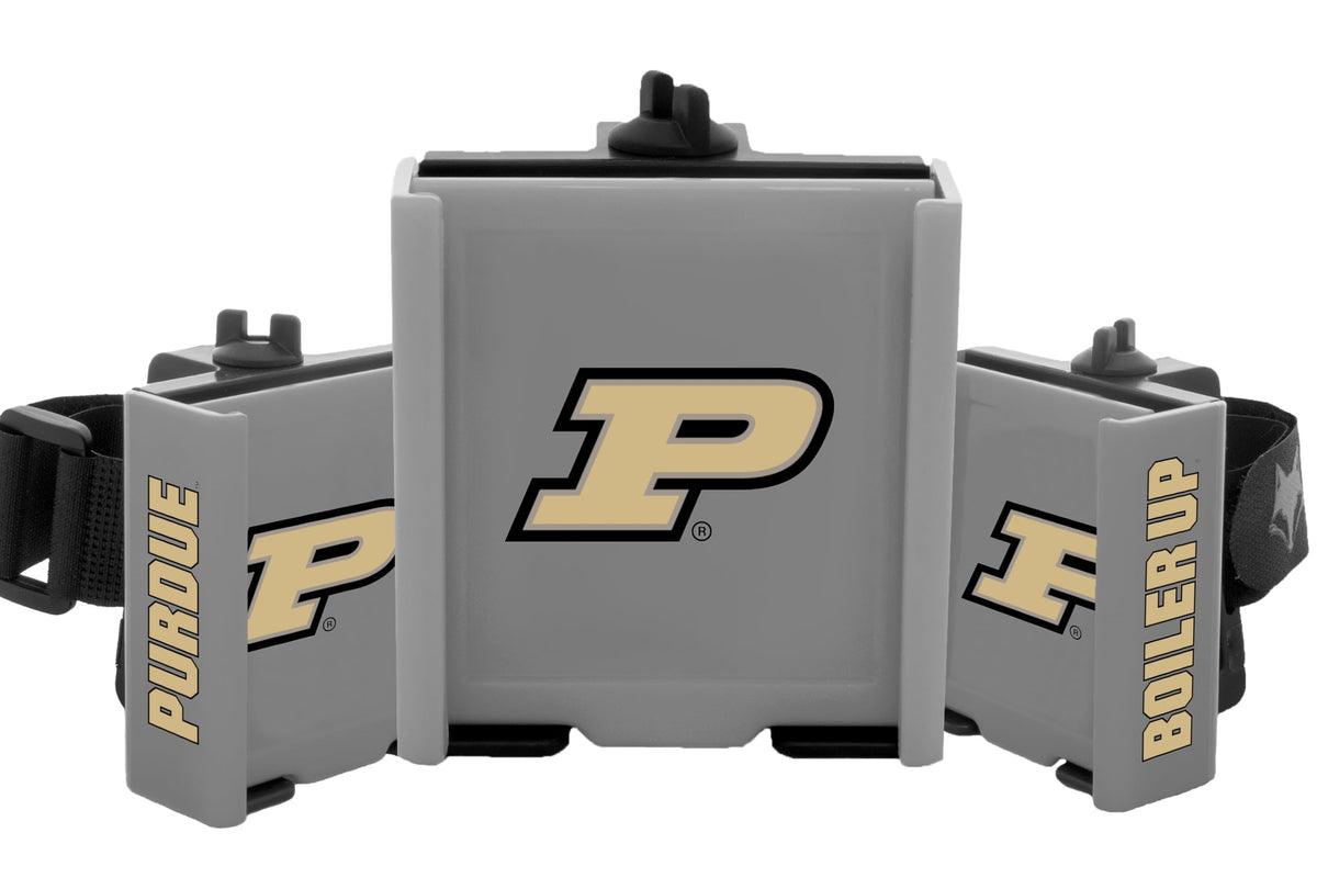 DESERT FOX GOLF cart phone caddy securely holds your phone on the Purdue Boilermakers course
