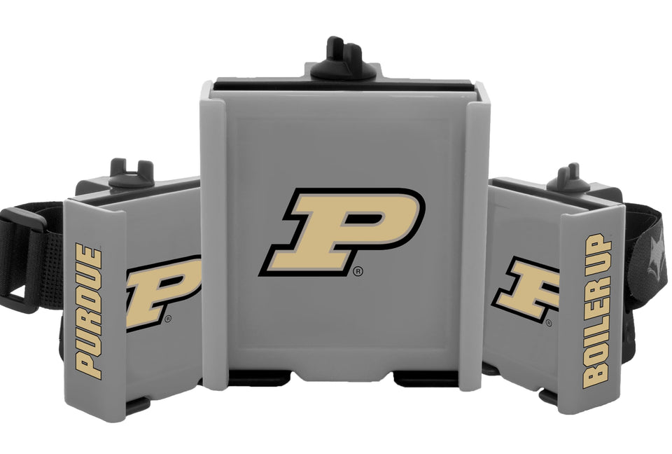 DESERT FOX GOLF cart phone caddy securely holds your phone on the Purdue Boilermakers course
