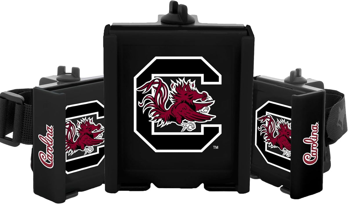 Desert Fox Golf Cart Phone Caddy with Gamecocks graphic ready for hands-free GPS on the course