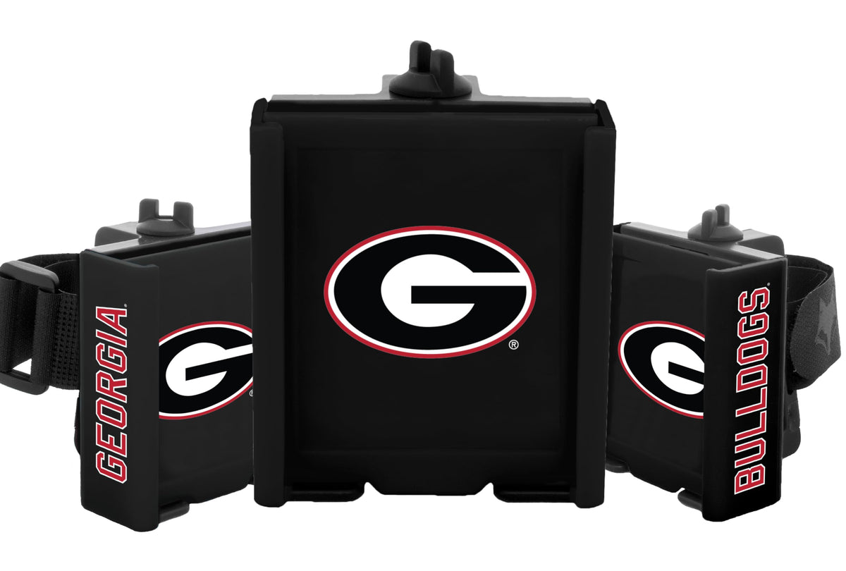 DESERT FOX GOLF cart phone caddy with Georgia Dawgs flag for hands-free play