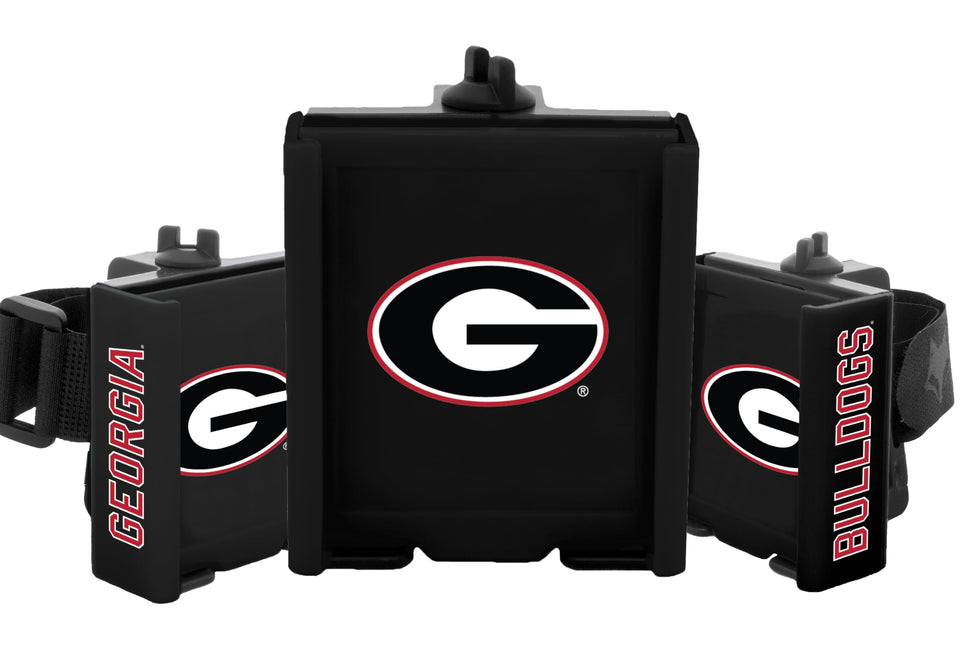 DESERT FOX GOLF cart phone caddy with Georgia Dawgs flag for hands-free play