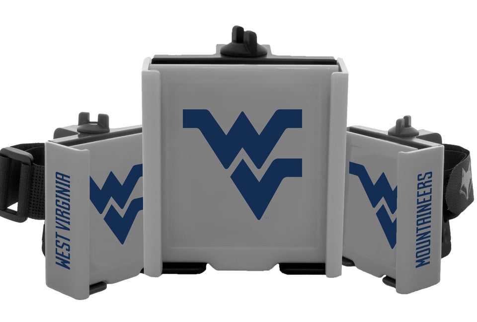 DESERT FOX GOLF Cart Phone Caddy with Mountaineers logo keeps your phone secure on rough turf.