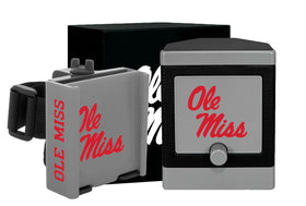 DESERT FOX GOLF Cart Phone Caddy with Ole Miss logo on cart for secure device access