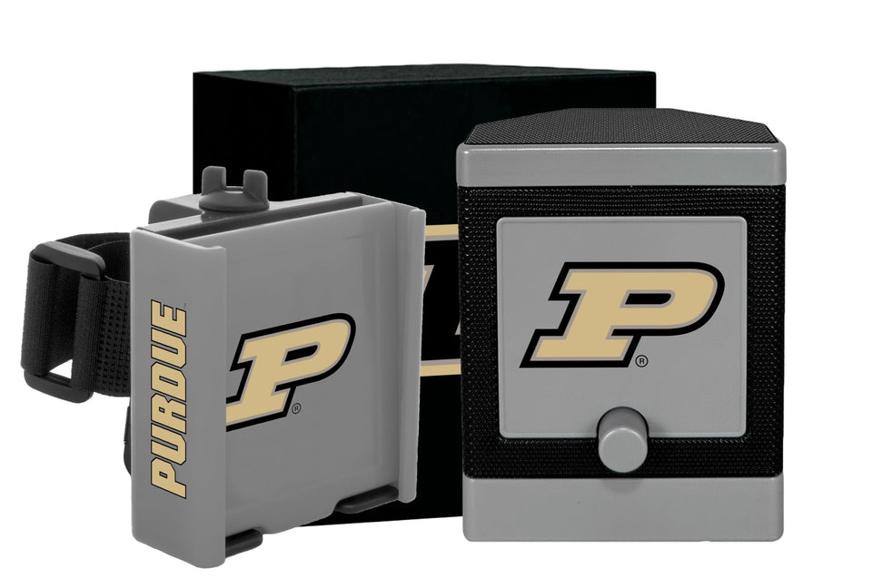 DESERT FOX GOLF Cart Phone Caddy on Purdue Boilermakers cart, secure phone access on the course.