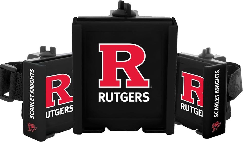 DESERT FOX GOLF cart phone caddy with Rutgers logo clip offers secure on-cart use.