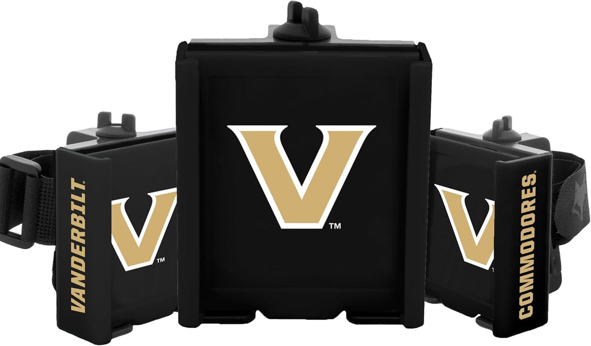 Desert Fox Golf Cart Phone Caddy with Vanderbilt graphic on the course