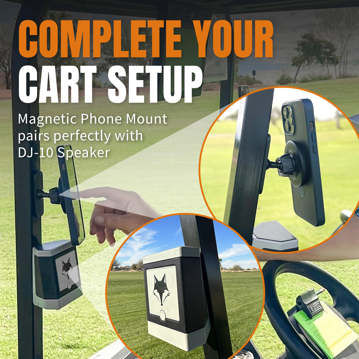 DESERT FOX GOLF compact footprint saves cart space for essentials