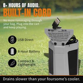 DESERT FOX GOLF DJ-10 built-in charging keeps devices powered on the course