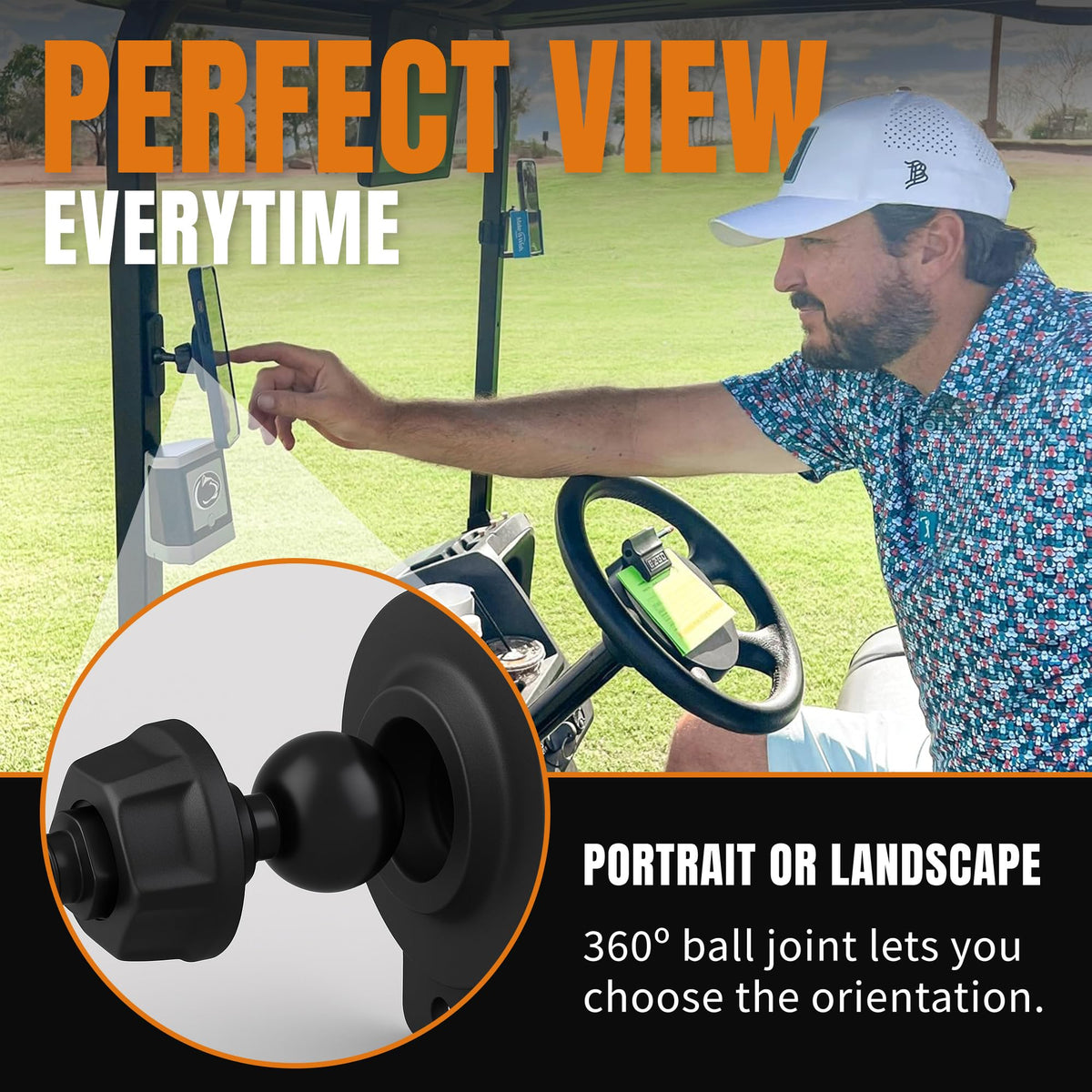 DESERT FOX GOLF no-slip grip keeps your phone steady on rough terrain