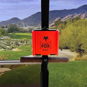 DESERT FOX GOLF phone caddy with red cigar holder for secure hands-free rounds