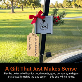 DESERT FOX GOLF Phone Caddy Gray slides in smoothly for fast access.