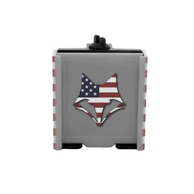 DESERT FOX GOLF Phone Caddy secures devices with Velcro strap during rough rides.