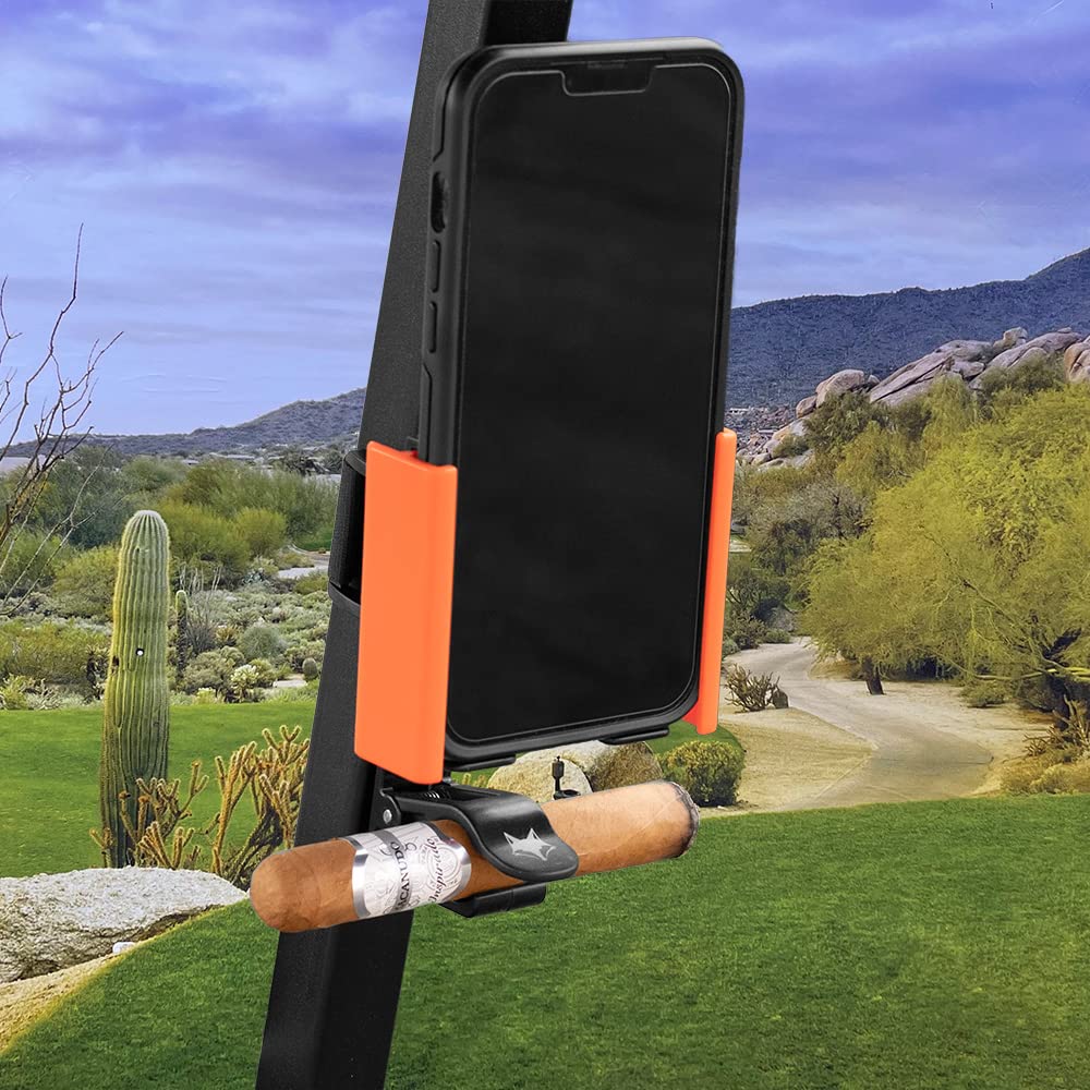 DESERT FOX GOLF Universal Fit Phone Caddy adapts to large or slim phones alike.