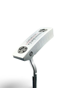 Detroit Golf Co. Motor City Putter face closeup highlights precision sweet spot for consistent greens