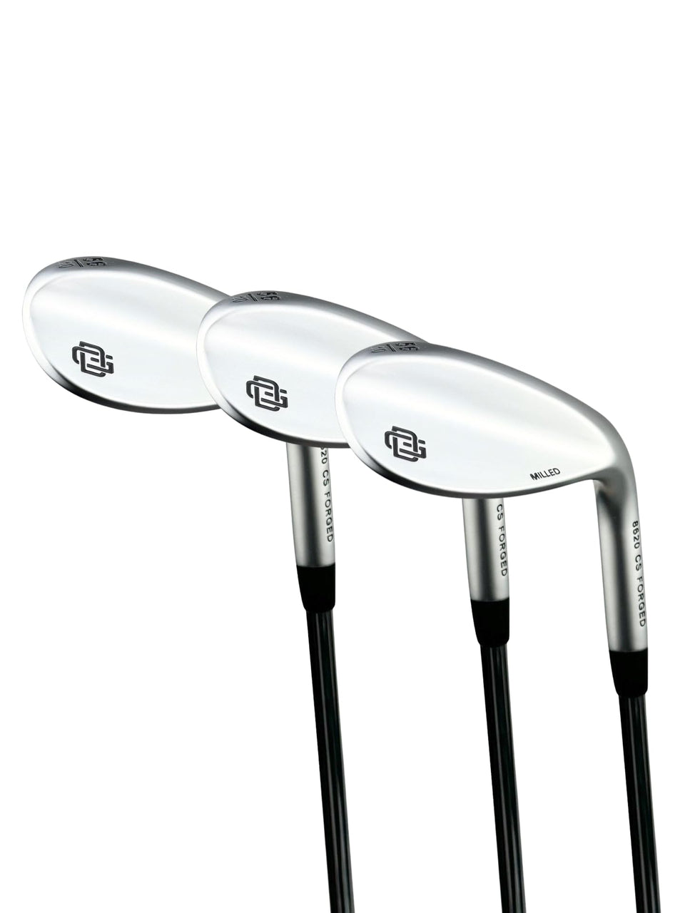 Detroit Golf Co. wedge 52° loft milled face for precise spin and control.