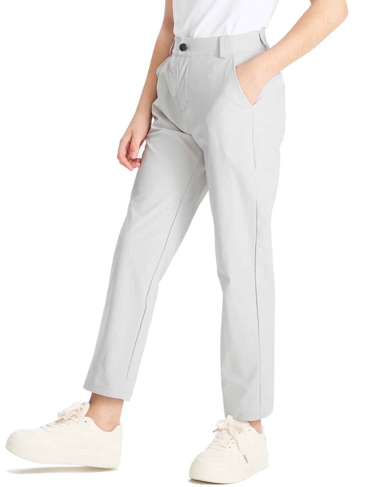 DEVOROPA youth golf pants 4-way stretch enables unrestricted swing and movement.