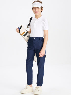 Devoropa flat-front design delivers a clean school uniform look
