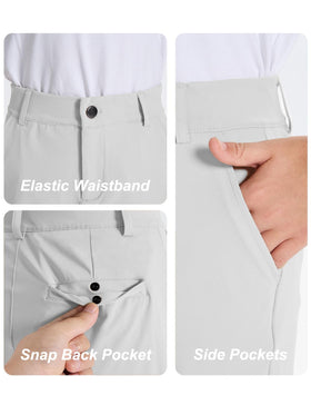 DEVOROPA youth golf pants feature multiple pockets for essentials during games or school.