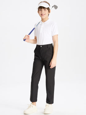 DEVOROPA Youth Boys Golf Pants Stretch Fabric enables easy movement.