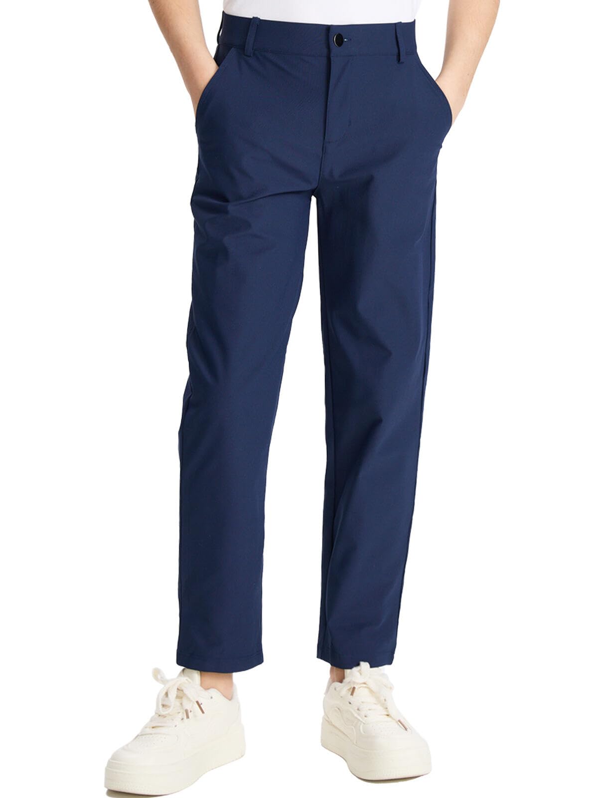 DEVOROPA golf pants with zipper fly for easy on and off.