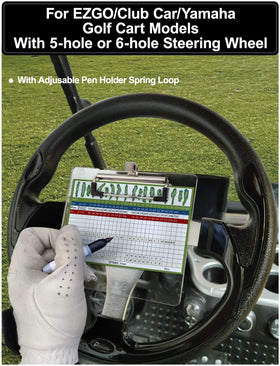 Dewkake easy-install scorecard holder with four long screws.