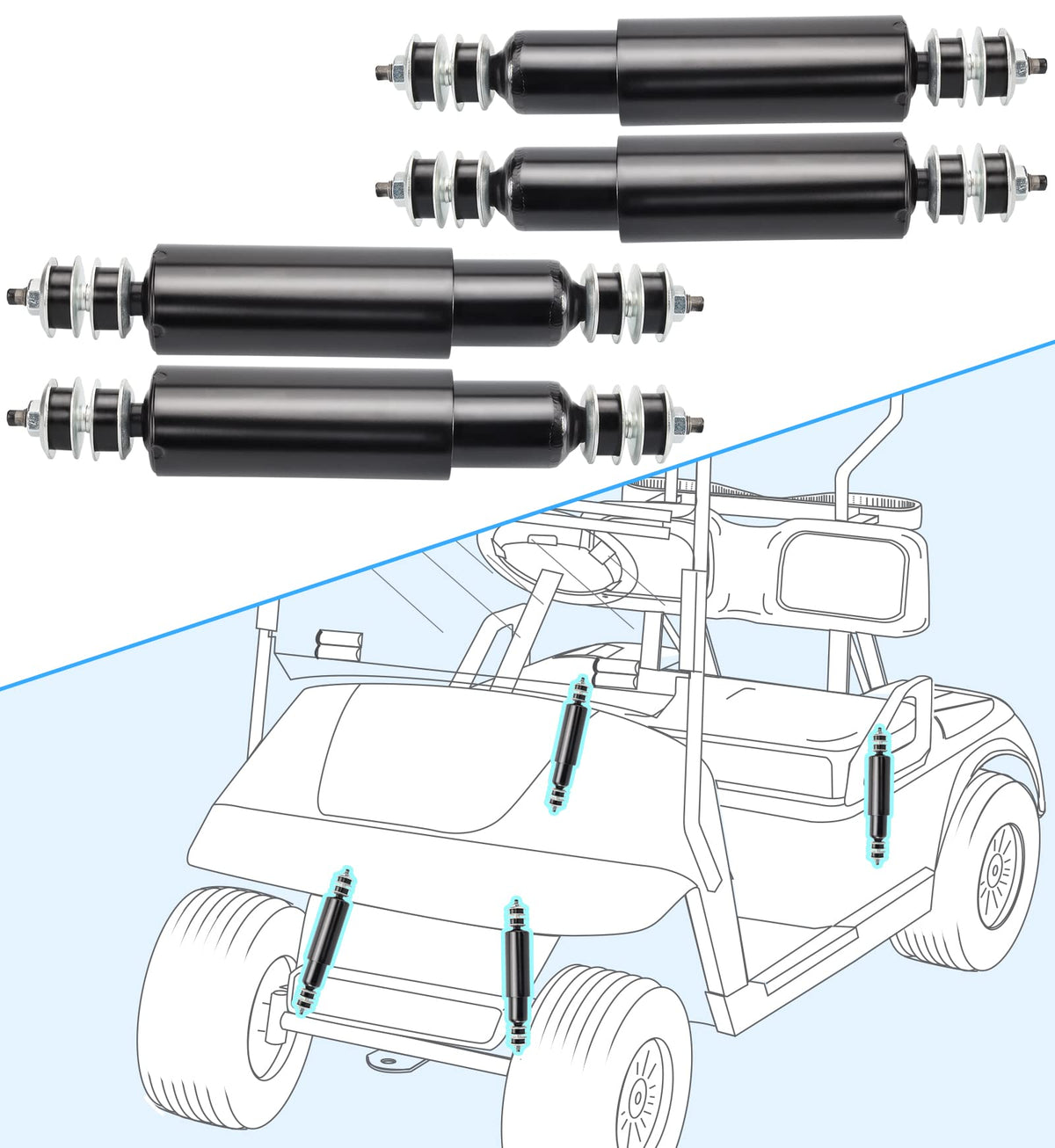 Dewkake EZGO TXT rear shock absorber reduces rebound for comfort
