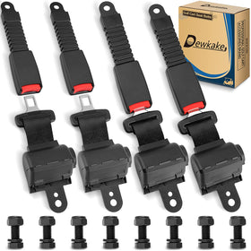 Dewkake golf cart seat belt kit front view showing universal fit and easy installation