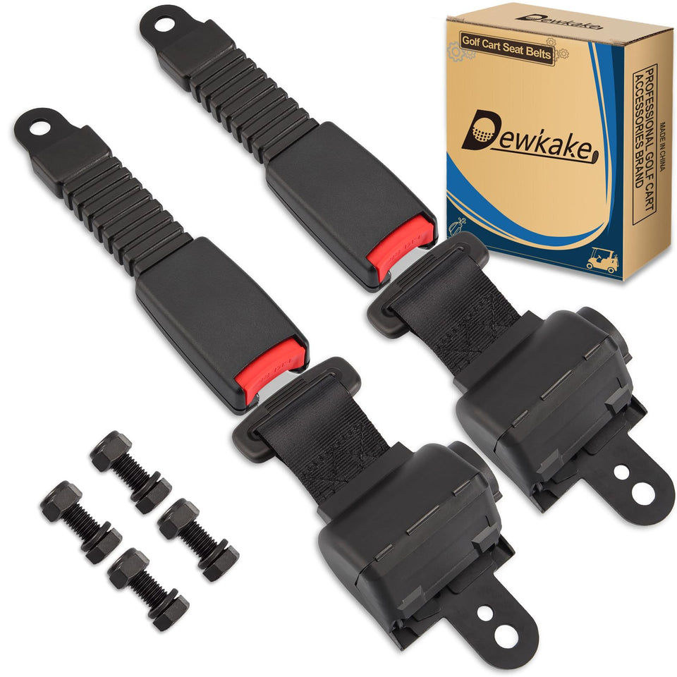 Dewkake golf cart seat belts front and rear kit for EZGO, Club Car, Yamaha