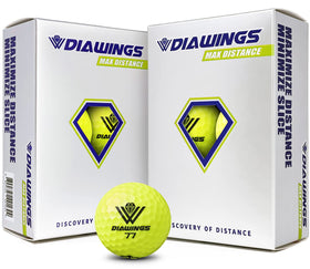 Diawings Max Distance ball front view highlighting streamlined design for longer drives