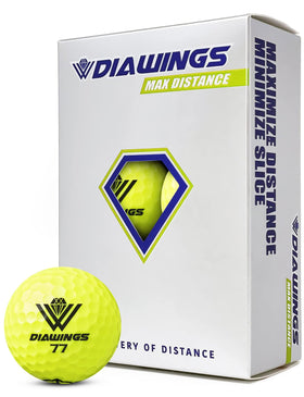 Diawings W max-distance golf balls pack enhances distance for slower swing speeds.