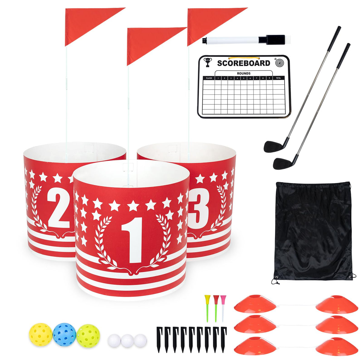 DigNew backyard golf 3-holes-setup enabling convenient at-home practice and quick play.