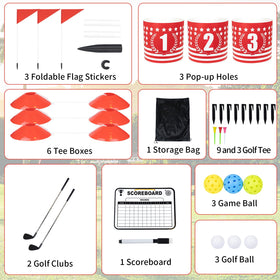 DigNew golf game with holes, tees, and flags for versatile outdoor play.